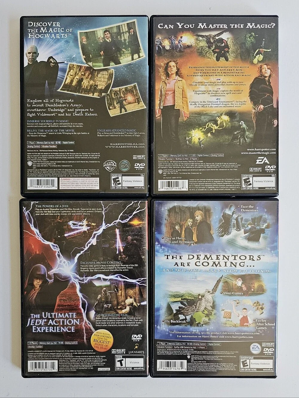 Harry Potter PS2 Lot of 3 + Star Wars (Order Of Phoenix, Goblet Of Fire, More)